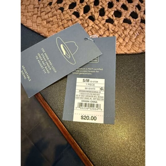 Paper Hand Woven and Braided Open Hole Pattern Rancher Hat - Universal Thread™ - Picture 4 of 4